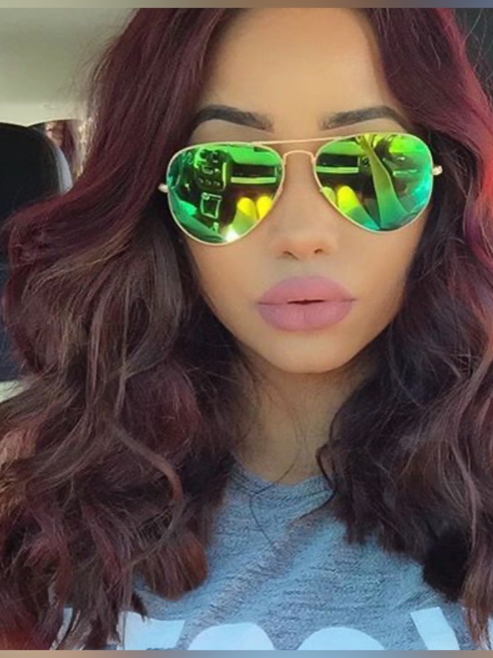 Ray-Ban aviator Gold Frame Sunglasses with Teal Mirrored Lenses